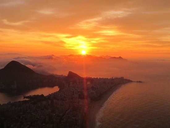 Rocky trail section of Dois Irmãos hike at first light