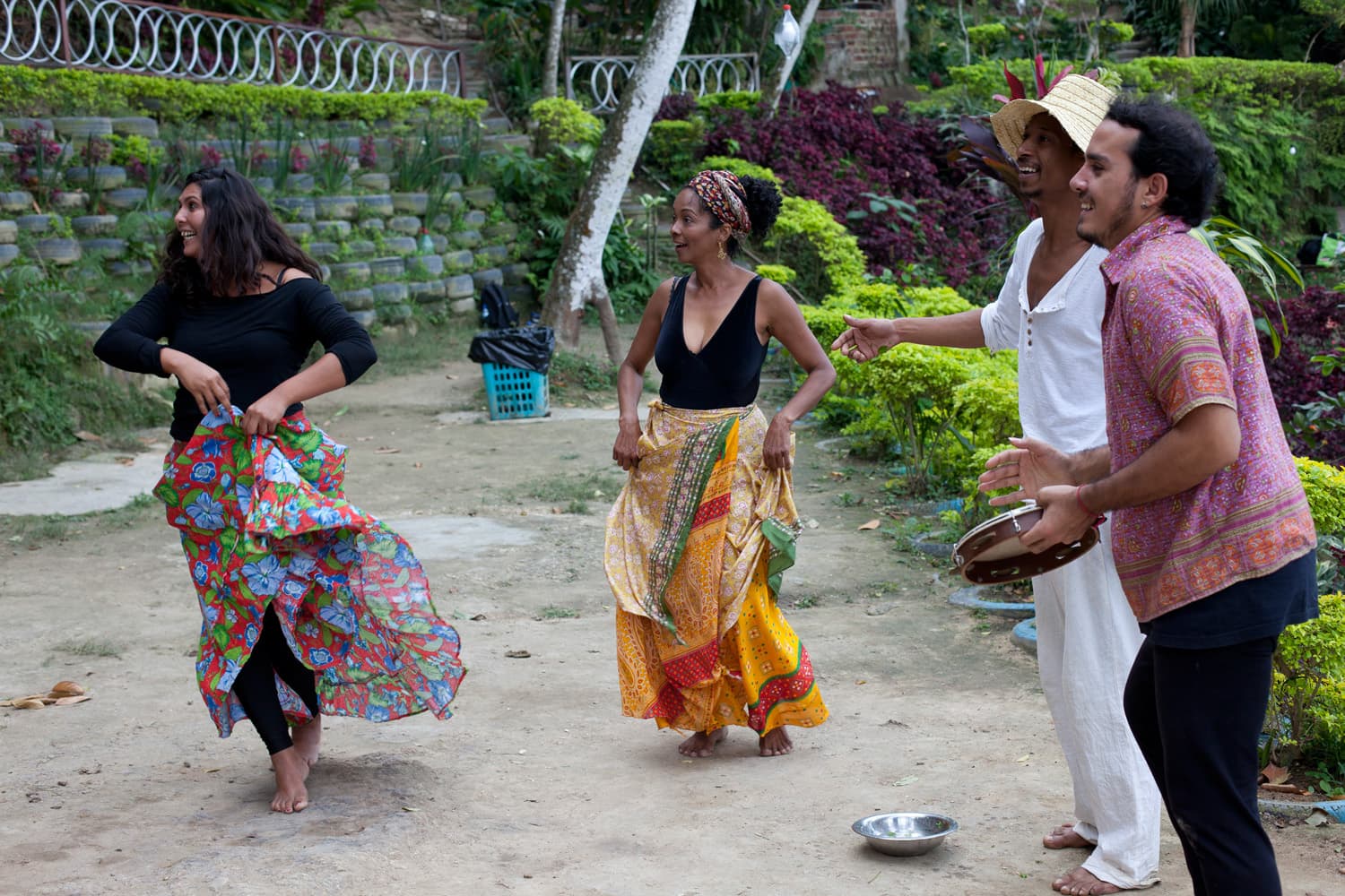 Community members and visitors on Favela Experience guided tour in Rio